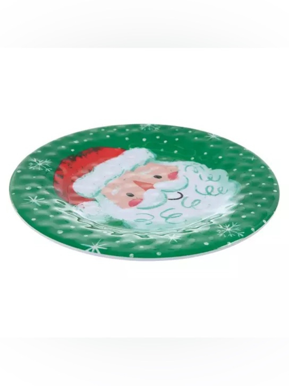 (4) Green Santa Plate